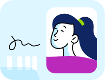 Illustration of an ID card with a smiling person.. A signature is on the left. The tone is friendly and simple.